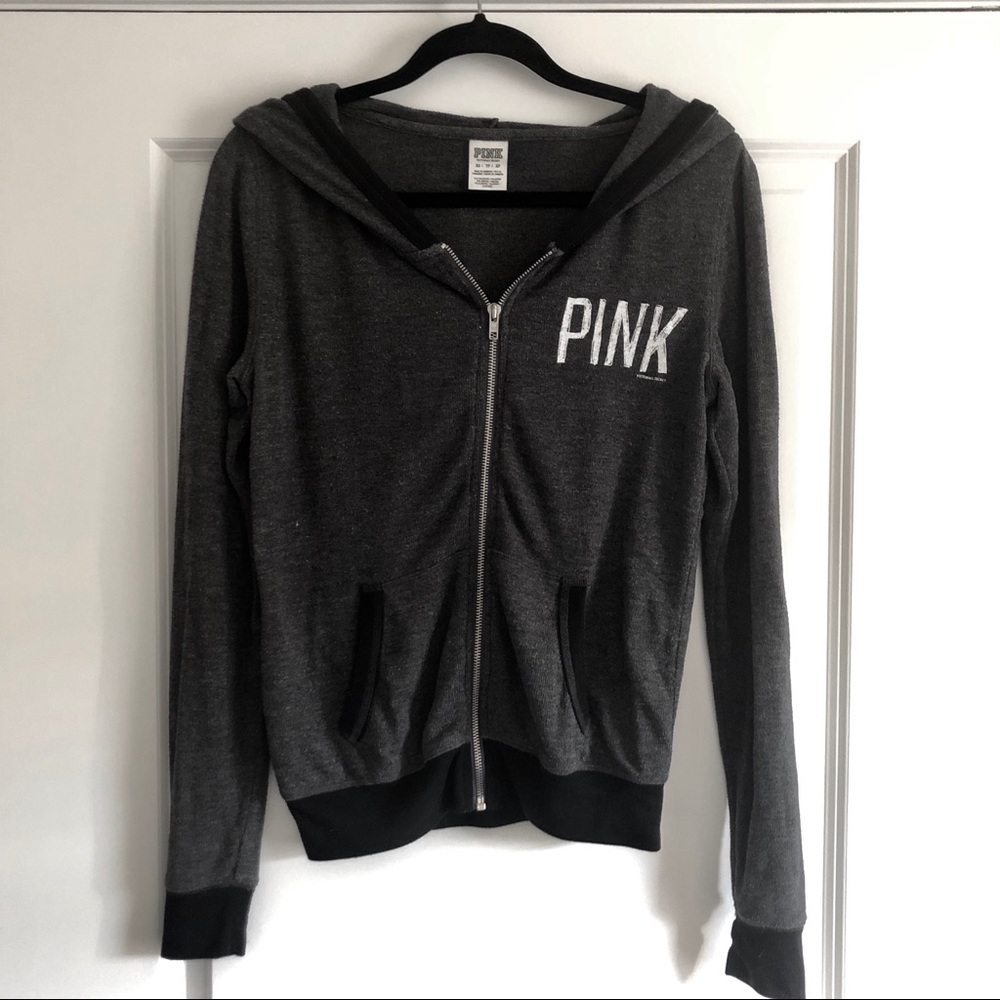 VS PINK Grey Zip-up